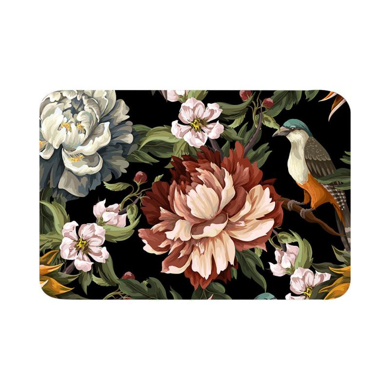 3D Flower Bird Print Floor Mat Non Slip Mat
