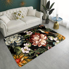 3D Flower Bird Print Floor Mat Non Slip Mat