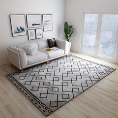 Modern Abstract Area Rugs Soft Velvet Carpet TPR Anti-slip Bottom