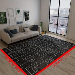 Modern Abstract Area Rugs Soft Velvet Carpet TPR Anti-slip Bottom