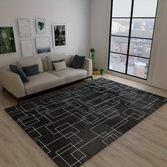 Modern Abstract Area Rugs Soft Velvet Carpet TPR Anti-slip Bottom