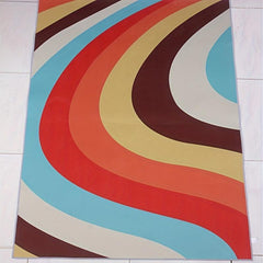 Vintage Rainbow Rug Non Slip Soft Stain Resistant Washable for Living Bedroom