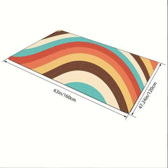 Vintage Rainbow Rug Non Slip Soft Stain Resistant Washable for Living Bedroom
