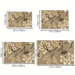 Distressed Floral Area Rug Anti Slip Waterproof Easy to Maintain