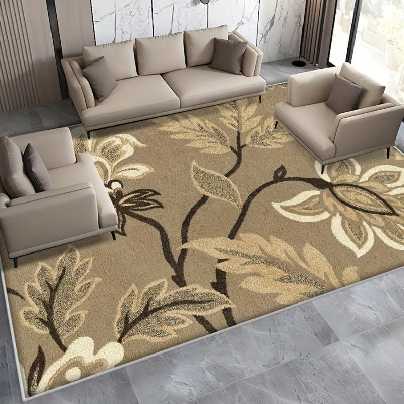 Distressed Floral Area Rug Anti Slip Waterproof Easy to Maintain
