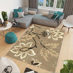 Distressed Floral Area Rug Anti Slip Waterproof Easy to Maintain