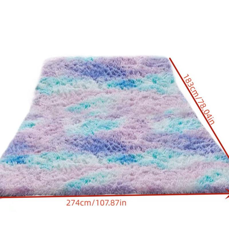 Shaggy Tie Dye Rugs for Girls Room Soft Carpet Fuzzy Fluffy Rug for Bedroom