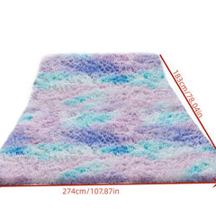 Shaggy Tie Dye Rugs for Girls Room Soft Carpet Fuzzy Fluffy Rug for Bedroom