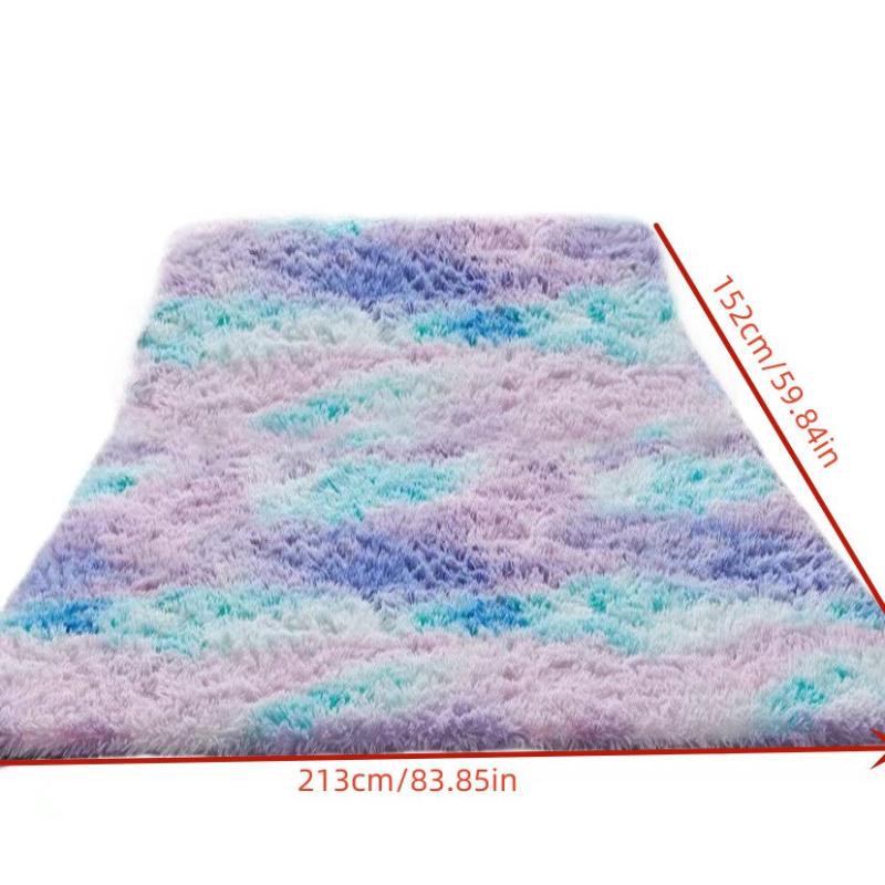 Shaggy Tie Dye Rugs for Girls Room Soft Carpet Fuzzy Fluffy Rug for Bedroom