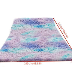 Shaggy Tie Dye Rugs for Girls Room Soft Carpet Fuzzy Fluffy Rug for Bedroom