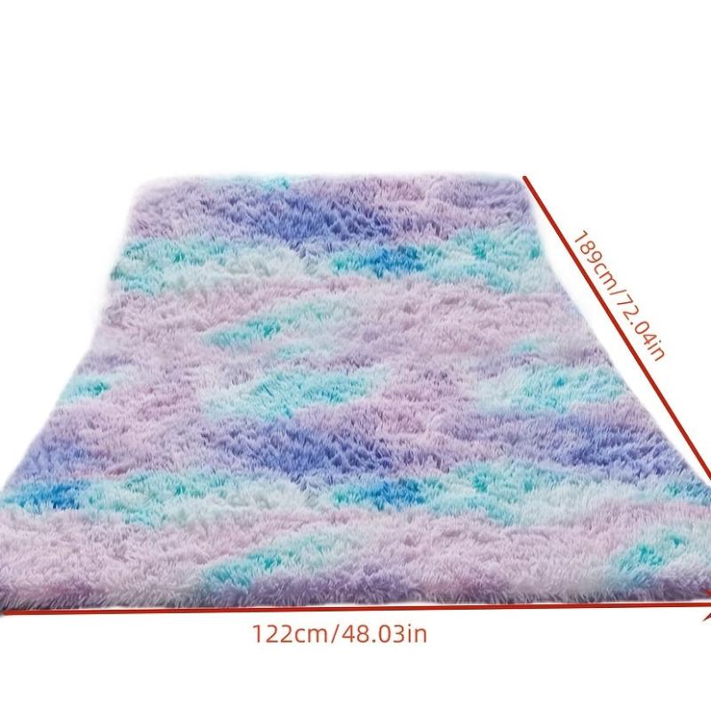 Shaggy Tie Dye Rugs for Girls Room Soft Carpet Fuzzy Fluffy Rug for Bedroom