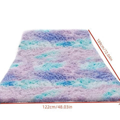 Shaggy Tie Dye Rugs for Girls Room Soft Carpet Fuzzy Fluffy Rug for Bedroom