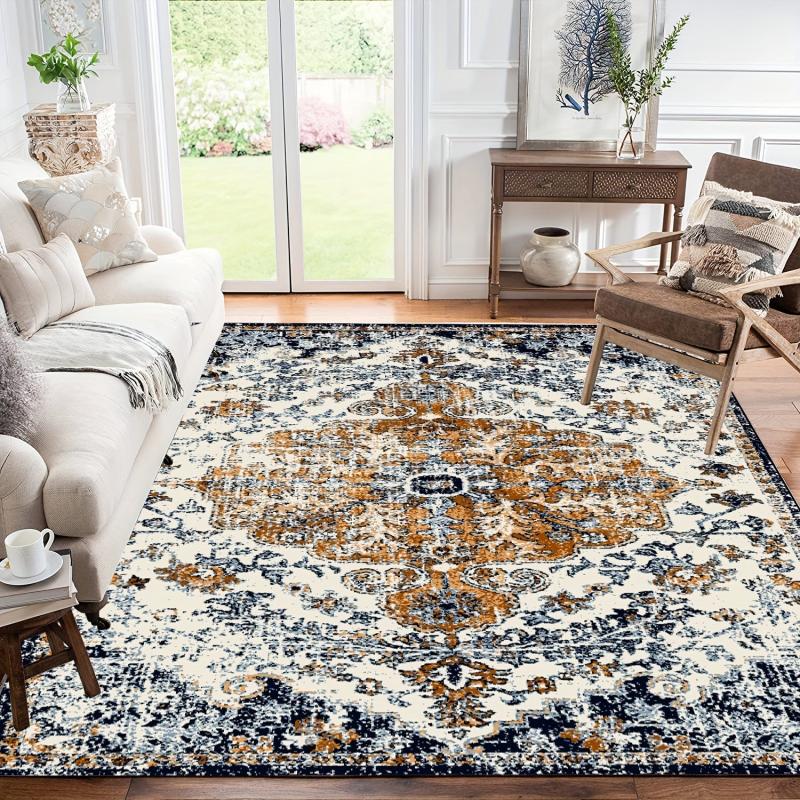 Soft Thickened Area Rug Vintage Boho Anti Fatigue Shaggy Floor Carpet
