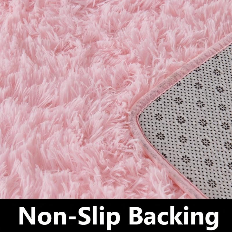 Pink Fluffy Rug Soft Shaggy Area Rug Indoor Floor Rugs For Kids Room