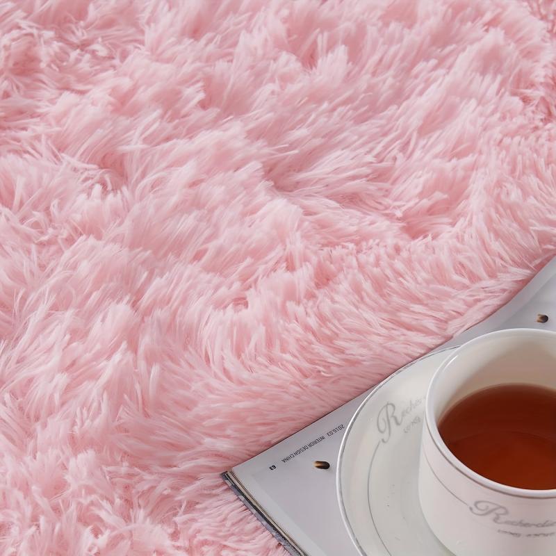 Pink Fluffy Rug Soft Shaggy Area Rug Indoor Floor Rugs For Kids Room