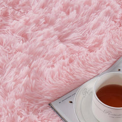 Pink Fluffy Rug Soft Shaggy Area Rug Indoor Floor Rugs For Kids Room