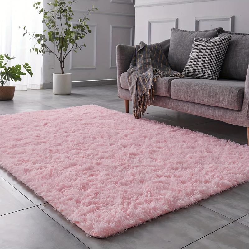 Pink Fluffy Rug Soft Shaggy Area Rug Indoor Floor Rugs For Kids Room