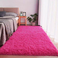 Rose Plush Rug Soft Area Rug For Bedroom Fluffy Rug Living Room Shaggy Rug