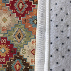 Ethnic Style Flannel Home Rug Soft and Cozy Bedroom Hallway Rug