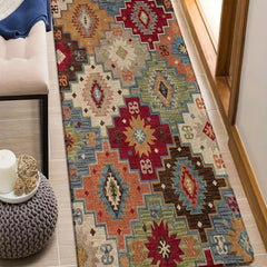 Ethnic Style Flannel Home Rug Soft and Cozy Bedroom Hallway Rug
