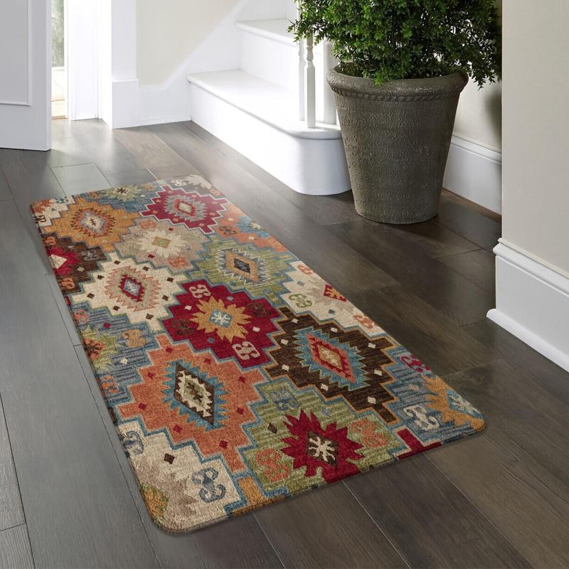 Ethnic Style Flannel Home Rug Soft and Cozy Bedroom Hallway Rug