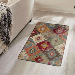 Ethnic Style Flannel Home Rug Soft and Cozy Bedroom Hallway Rug
