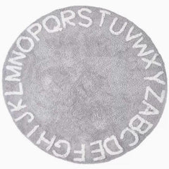 Nordic Style Alphabet Round Rug for Kids Room Decor