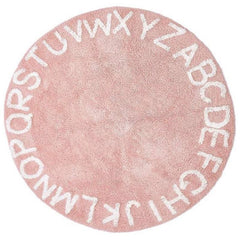 Nordic Style Alphabet Round Rug for Kids Room Decor