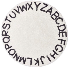 Nordic Style Alphabet Round Rug for Kids Room Decor