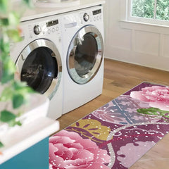 Pink Flower Hallway Runner Rug Soft Carpet for Entryway Stair Hotel