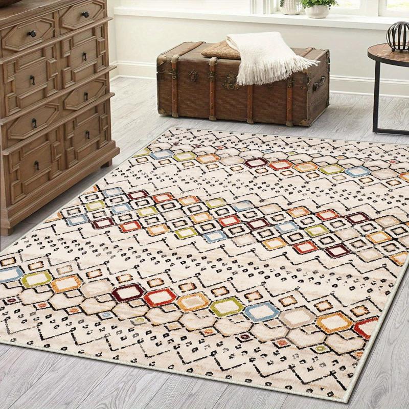 Bohemain Tribal Area Rug Moroccan Non Shedding Living Room Entryway Hallway