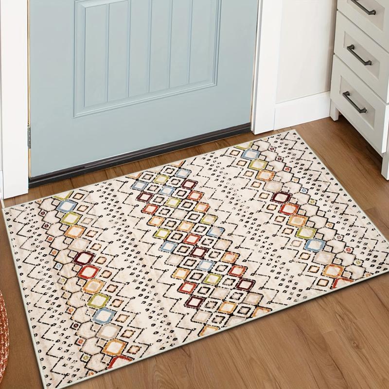 Bohemain Tribal Area Rug Moroccan Non Shedding Living Room Entryway Hallway