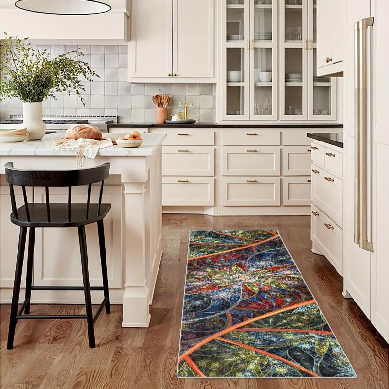 Soft Non Slip Floral Runner Rug for Laundry Hallway Kitchen Stairs