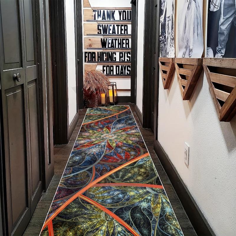 Soft Non Slip Floral Runner Rug for Laundry Hallway Kitchen Stairs
