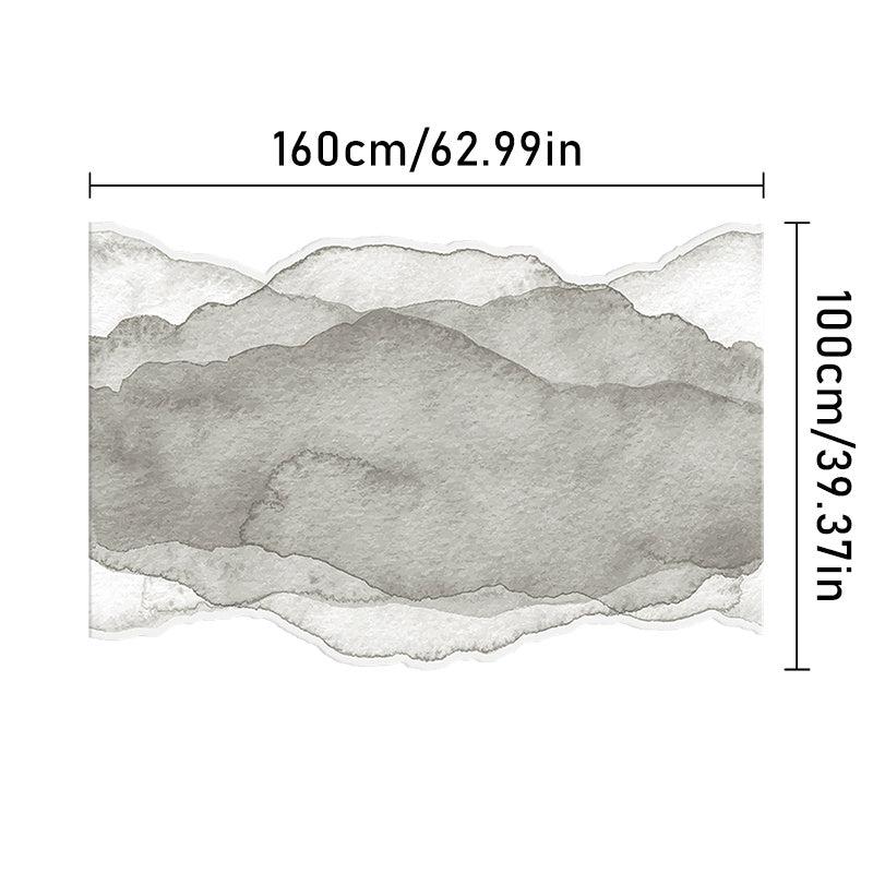 Soft Ink Pastel Living Room Rug, Thick Bedside Floor Mat, Fluffy Lounge Rug