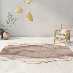 Soft Ink Pastel Living Room Rug, Thick Bedside Floor Mat, Fluffy Lounge Rug
