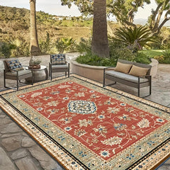 Persian Boho Area Rug Soft Polyester Fiber Mat