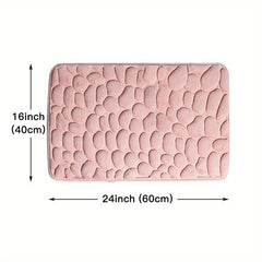 Memory Foam Bath Rug Cobblestone Embossed Bathroom Mat