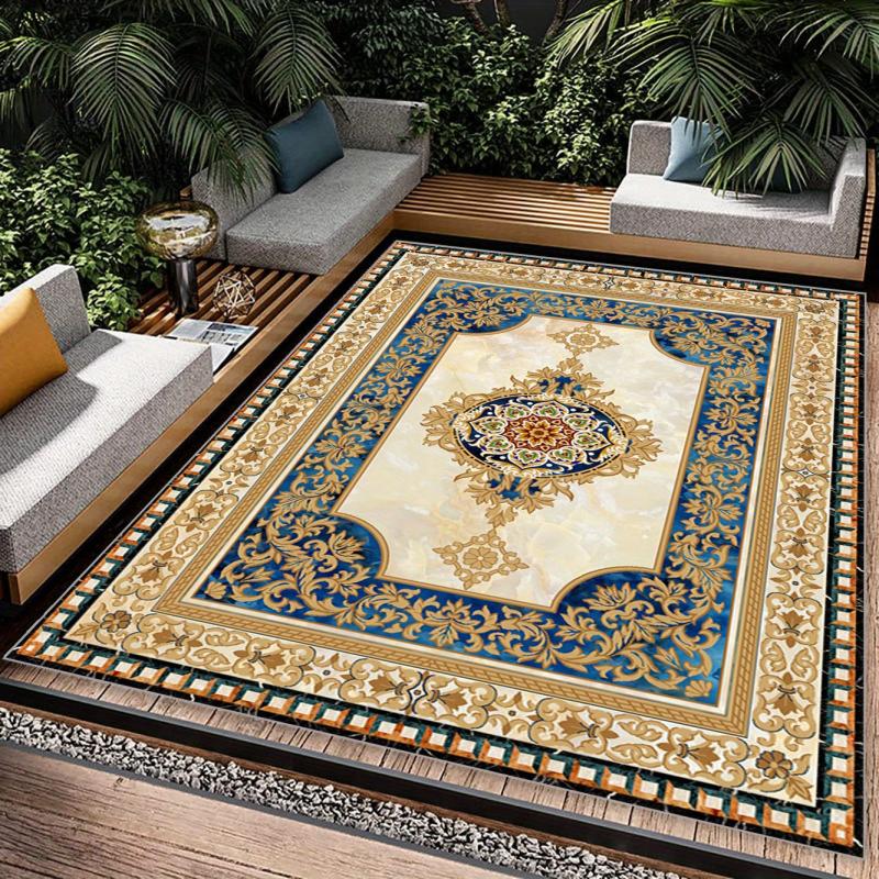 Traditional Yellow Rug Diamond Trellis Boho Living Area Rug