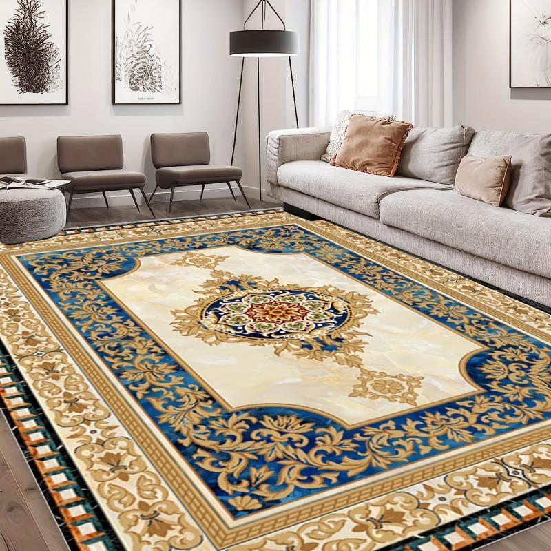Traditional Yellow Rug Diamond Trellis Boho Living Area Rug