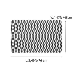Black&White Rubber Kitchen Runner Rug 2000g