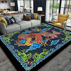 Chinese Dragon Pattern Floor Mat Non-slip Rug