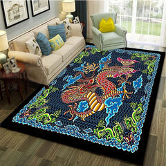 Chinese Dragon Pattern Floor Mat Non-slip Rug