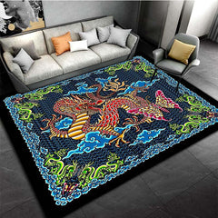 Chinese Dragon Pattern Floor Mat Non-slip Rug