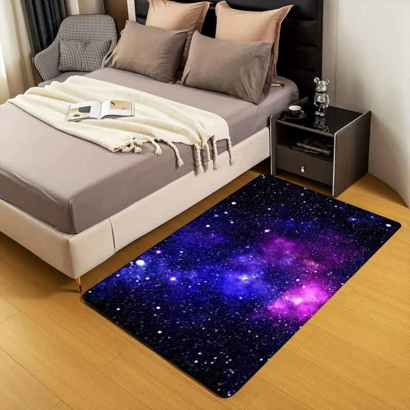 Purple Medium Galaxy Starry Sky Area Rug Non Slip Home Decor
