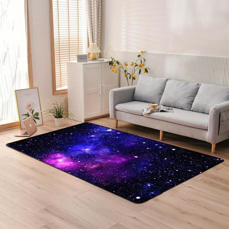 Purple Medium Galaxy Starry Sky Area Rug Non Slip Home Decor