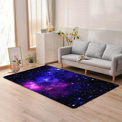 Purple Medium Galaxy Starry Sky Area Rug Non Slip Home Decor