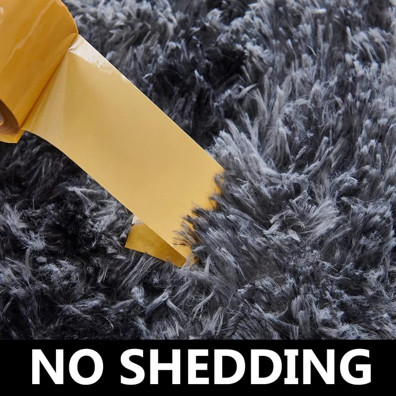 Dark Grey Shaggy Area Rug for Living Room Bedroom Nursery