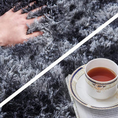 Dark Grey Shaggy Area Rug for Living Room Bedroom Nursery