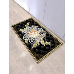 Modern Floral Area Rug Non Slip Washable Polyester Floor Mats